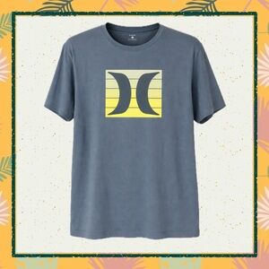 Graphic Logo T-Shirt Hurley Blue Surf Skate Tee Cotton Crewneck XL